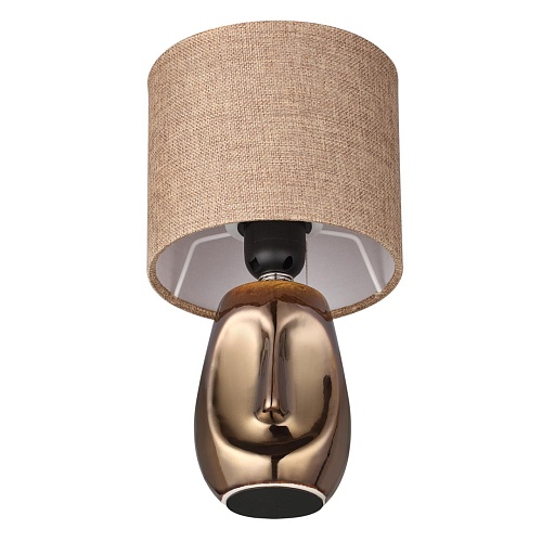 картинка LUMION 8150/1T MODERNI LN26 474 бронза/бежевый, керамика/текстиль Настольная лампа Е27 1*60W 220V AK