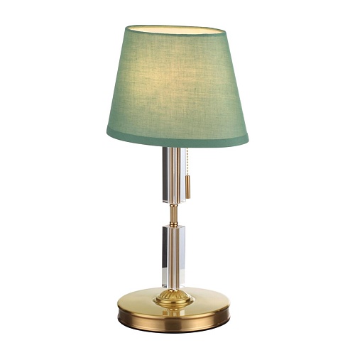 картинка ODEON LIGHT 4887/1T MODERN ODL_EX22 159 бронзовый/зеленый/абажур ткань Настольная лампа E27 1*60W LO