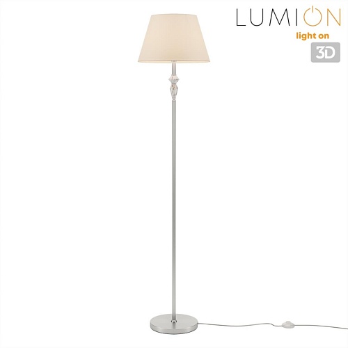 картинка LUMION 8274/1F CLASSI LN26 045 никель/белый/серый, металл/керамика/ткань Торшер Е27 1*60W 220V VERMO