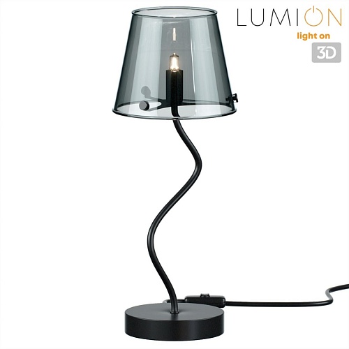 картинка LUMION 6570/1T MODERNI LN26 212 черный/дымчатый/металл/стекло Настольная лампа G9 1*20W 220V SMOKY