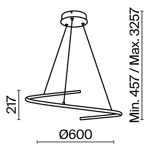 картинка Maytoni Подвесной светильник Изгиб / Curve 3000-4000К 31Вт