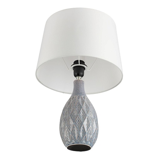 картинка LUMION 8138/1T MODERNI LN26 494 серый/белый, керамика/текстиль Настольная лампа Е27 1*60W 220V YARA