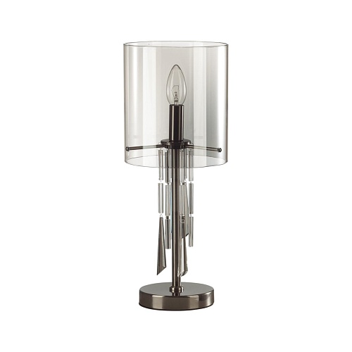 картинка ODEON LIGHT 4890/1T HALL ODL_EX23 000 черный хром/дымчатый/ металл/стекло Настольная лампа E14 1*40W