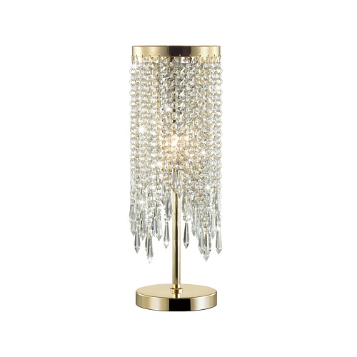 картинка ODEON LIGHT 5028/1T MODERN ODL23 619 золотой/прозрачный металл/хрусталь Настольная лампа E14 1*40W C
