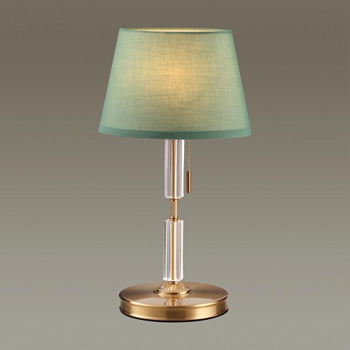 картинка ODEON LIGHT 4887/1T MODERN ODL_EX22 159 бронзовый/зеленый/абажур ткань Настольная лампа E27 1*60W LO