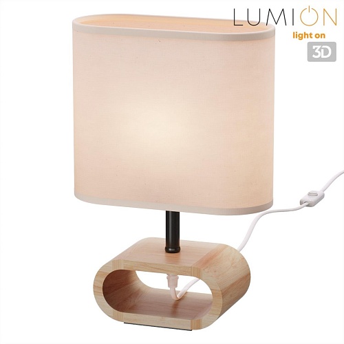 картинка LUMION 8199/1T COUNTY LN26 511 бежевый, дерево/текстиль Настольная лампа E27 1*60W 220V MADERANA
