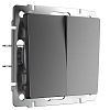 картинка WERKEL Выключатель двухклавишный проходной (графит матовый) W1122064