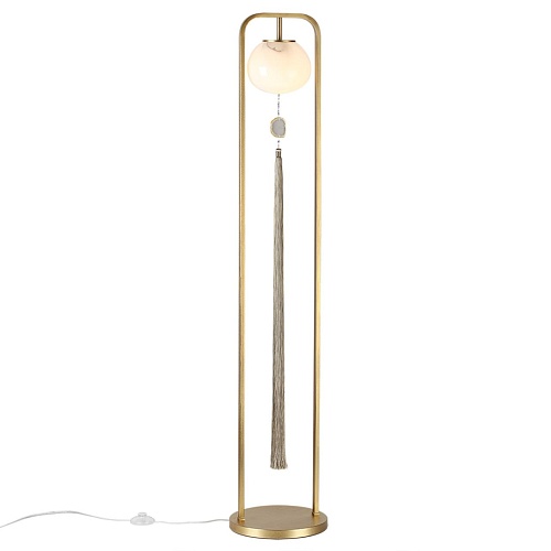 картинка ODEON LIGHT 5432/1F MODERN ODL_EX25 089 золотой(под латунь)/стекло/кисточка/агат Торшер E14 1*40W FI