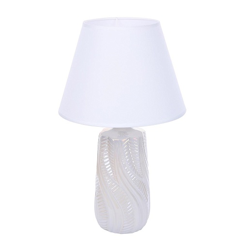 картинка LUMION 8211/1T CLASSI LN26 475 белый жемчужный/белый, керамика/текстиль Настольная лампа Е27 1*60W 2