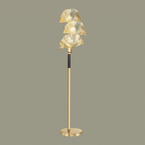 картинка ODEON LIGHT 4870/3F HALL ODL_EX22 000 золотой/чёрный/стекло Торшер E14 3*40W VENTAGLIO