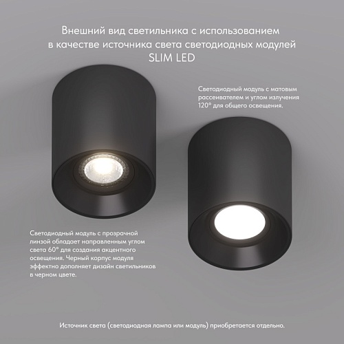 картинка Denkirs Точечный накладной светильник  DK3040-BK