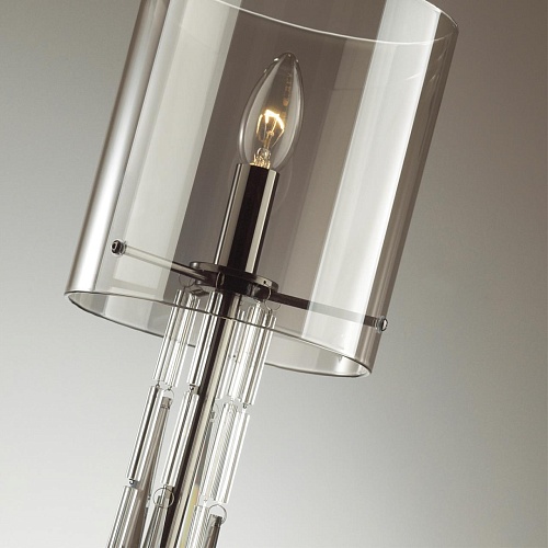 картинка ODEON LIGHT 4890/1T HALL ODL_EX23 000 черный хром/дымчатый/ металл/стекло Настольная лампа E14 1*40W