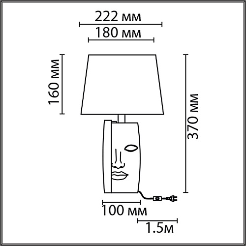 картинка LUMION 8210/1T MODERNI LN26 490 белый, керамика/текстиль Настольная лампа Е27 1*60W 220V VISIONA