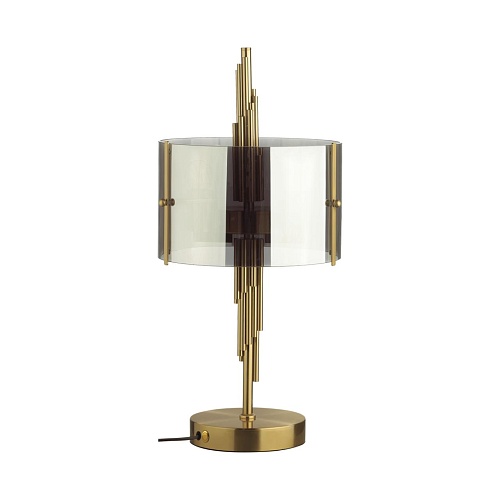 картинка ODEON LIGHT 4895/2T MODERN ODL_EX23 000 бронзовый/дымчатый/металл/стекло Настольная лампа E27 2*40W 