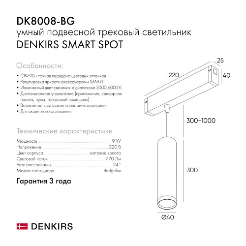 картинка Denkirs Трековый светильник  DK8008-BK
