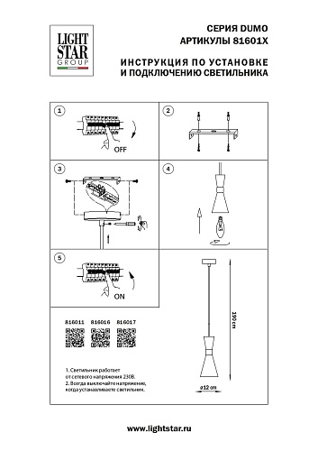 картинка Lightstar Подвес Dumo  816011