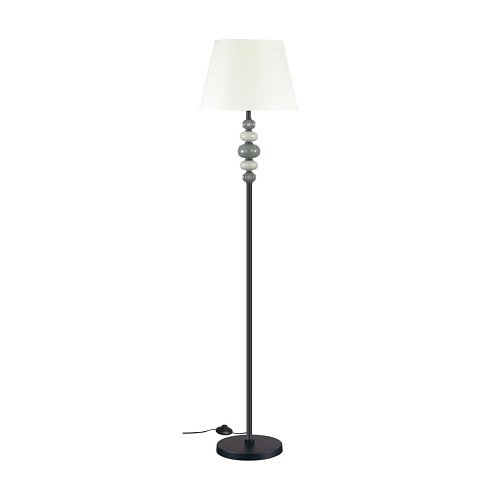 картинка ODEON LIGHT 4896/1F MODERN ODL_EX23 109 черный матов./серый/молочный металл/керамика/ткань Торшер E2
