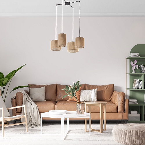 картинка TK Lighting Подвесной светильник с тканевым плафоном 6585