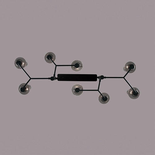 картинка LUMION 6555/8C CLASSI LN25 000 черный/дымчатый/металл/стекло Люстра потолочная E14 8*40W 220V MADONN