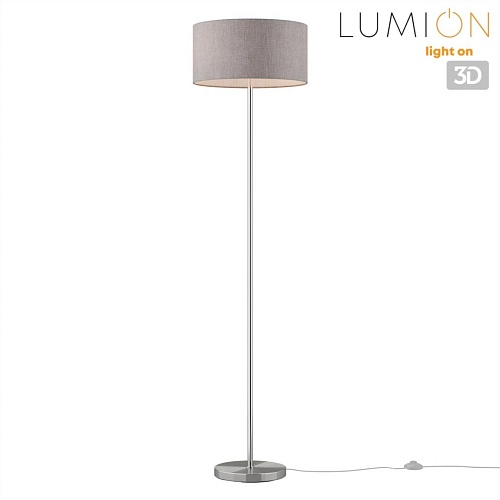 картинка LUMION 8251/2F MODERNI LN26 530  никель/серый, металл/текстиль Торшер Е27 2*60W 220V NIKKI