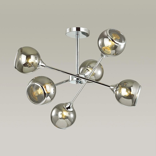 картинка LUMION 4530/6C COMFI LN21 000 хром, дымчатый Люстра потолочная E27 6*60W 220V SANDRA