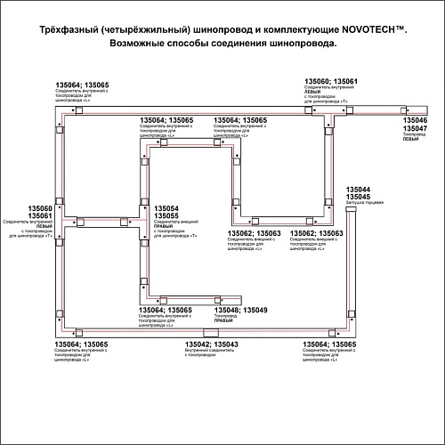картинка NOVOTECH 135052 PORT NT19 299 белый Соединитель "Х" с токопроводом для трехфазного шинопровода IP20 