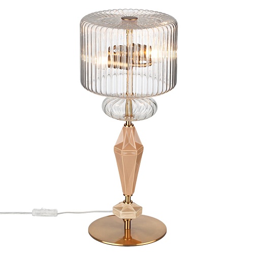 картинка ODEON LIGHT 5414/2T MODERN ODL_EX26 023 античная бронза/терракот/бежевый/металл/керамика Настольная 
