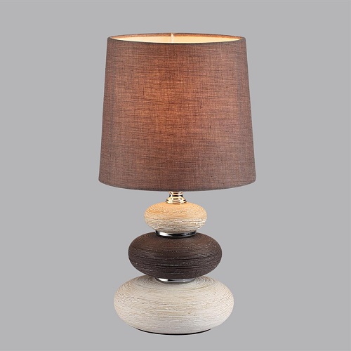 картинка LUMION 8126/1T COMFI LN26 510 коричневый/бежевый/белый, керамика/текстиль Настольная лампа Е14 1*40W