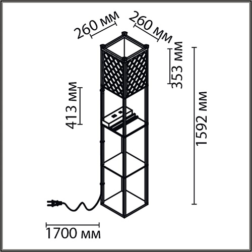 картинка LUMION 8093/1F COMFI LN26 460 черный/белый, дерево/текстиль Торшер Е27 1*60W 220V PRACTIC