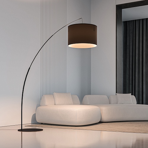 картинка TK Lighting Напольный светильник с тканевым абажуром 5485 Moby Black