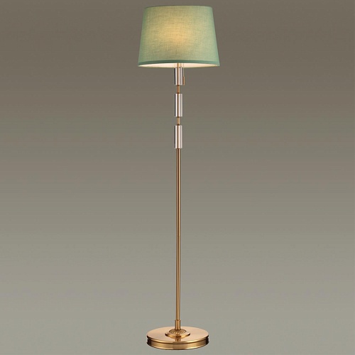 картинка ODEON LIGHT 4887/1F MODERN ODL_EX22 159 бронзовый/зеленый/абажур ткань Торшер E27 1*60W LONDON