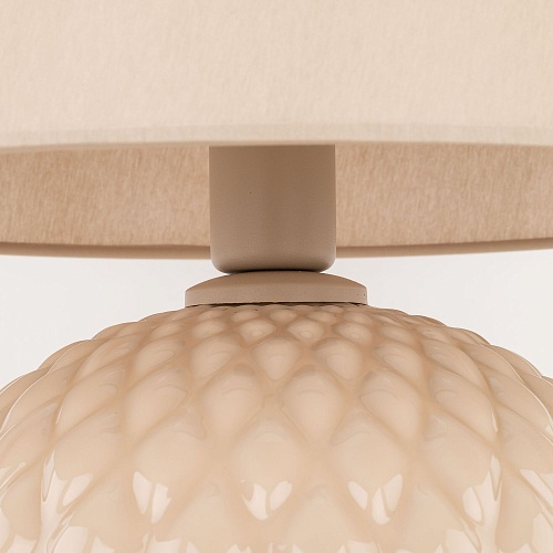 картинка TK Lighting Настольный светильник с тканевым абажуром 5591 Santana Ecru