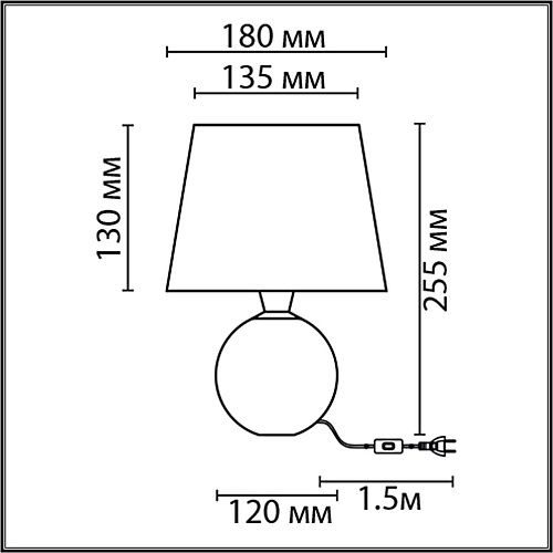 картинка LUMION 8214/1T CLASSI LN26 505 черный, керамика/текстиль Настольная лампа Е27 1*60W 220V TAREKA