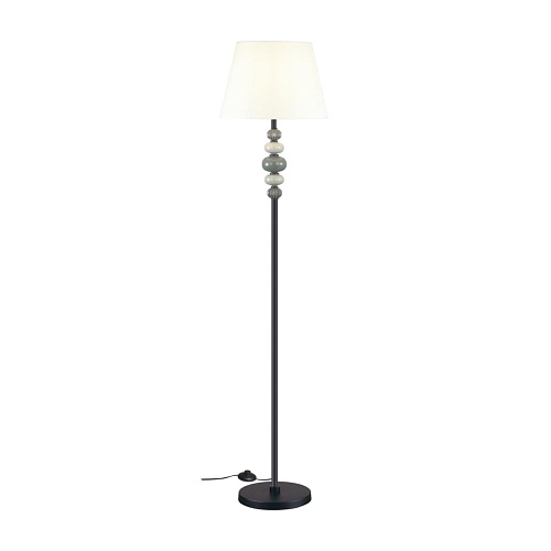 картинка ODEON LIGHT 4896/1F MODERN ODL_EX23 109 черный матов./серый/молочный металл/керамика/ткань Торшер E2
