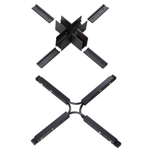 картинка NOVOTECH 135128 SHINO NT21 043 черный Соединитель с токопроводом для шинопровода Х-образный IP20 48V