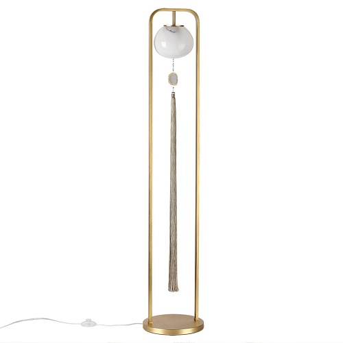 картинка ODEON LIGHT 5432/1F MODERN ODL_EX25 089 золотой(под латунь)/стекло/кисточка/агат Торшер E14 1*40W FI