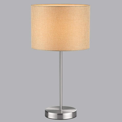 картинка LUMION 8250/1T MODERNI LN26 527  никель/бежевый, металл/текстиль Настольная лампа Е27 60W 220V NIKKI