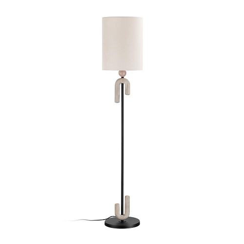 картинка ODEON LIGHT 5410/1F MODERN ODL_EX23 113 черный матовый/бежевый /металл/полирезин/ткань Торшер E27 1*