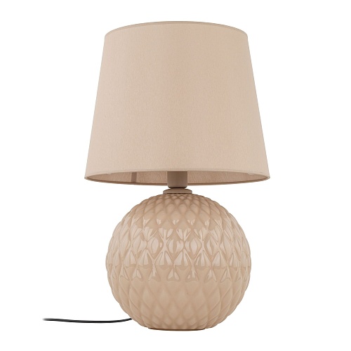 картинка TK Lighting Настольный светильник с тканевым абажуром 5591 Santana Ecru