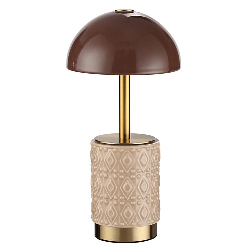 картинка ODEON LIGHT 5453/3TL L-VISION ODL_EX26 010 светлая бронза/кофейный/бежевый/металл/керамика Настольна
