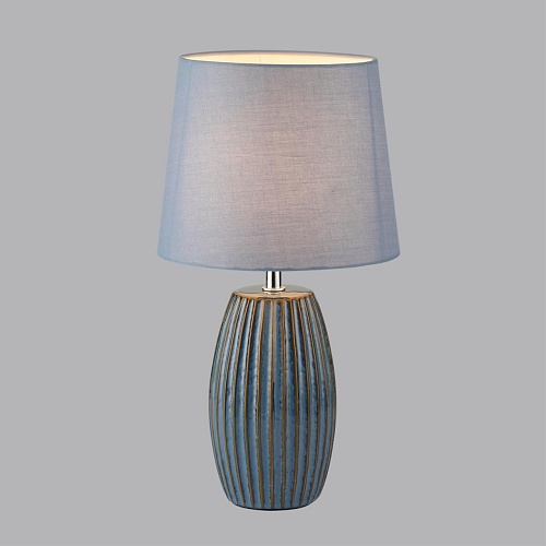 картинка LUMION 8123/1T COMFI LN26 476 синий, керамика/текстиль Настольная лампа E27 1*60W 220V LAPUNA
