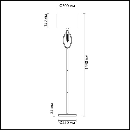 картинка LUMION 4515/1F NEOCLASSI LN26 069 хром, серый Торшер E27 60W 220V SANTIAGO