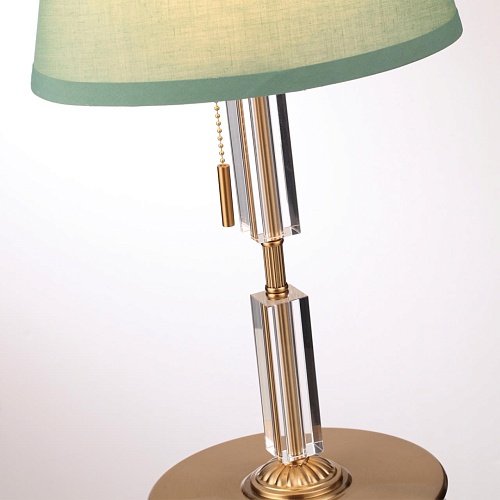 картинка ODEON LIGHT 4887/1T MODERN ODL_EX22 159 бронзовый/зеленый/абажур ткань Настольная лампа E27 1*60W LO