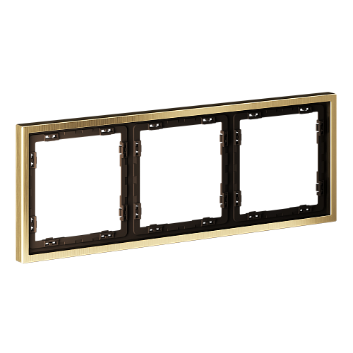 картинка Voltum Рамка металлическая на 3 поста, S70 Metal (латунь)