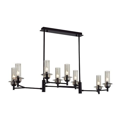 картинка LUMION 6555/8C CLASSI LN25 000 черный/дымчатый/металл/стекло Люстра потолочная E14 8*40W 220V MADONN
