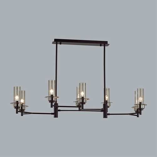 картинка LUMION 6555/8C CLASSI LN25 000 черный/дымчатый/металл/стекло Люстра потолочная E14 8*40W 220V MADONN