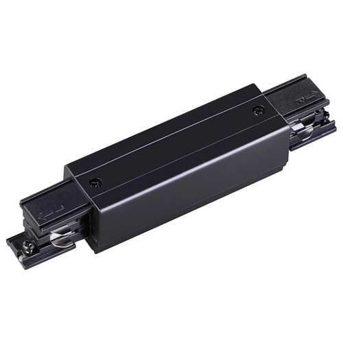 картинка NOVOTECH 135051 PORT NT19 299 черный Соединитель с токопроводом прямой внешний для трехфазн. шинопро