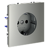 картинка Розетка встраиваемая VOLTUM S70 с заземлением 16А, (сталь)