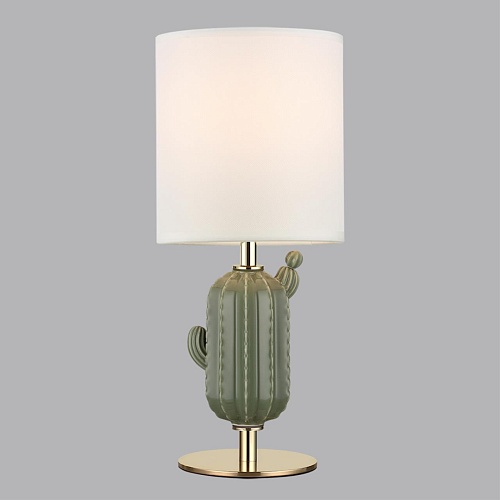 картинка ODEON LIGHT 5425/1TA MODERN ODL_EX25 099 золотой/зеленый/белый/металл/керамика/ткань Настольная ламп