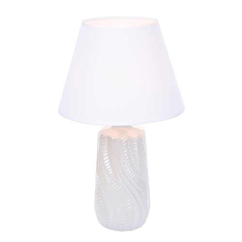 картинка LUMION 8211/1T CLASSI LN26 475 белый жемчужный/белый, керамика/текстиль Настольная лампа Е27 1*60W 2
